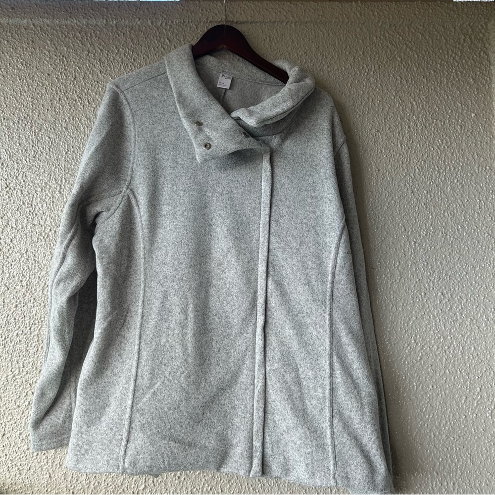 Old Navy Active funnel Neck Sweater Jacket Gray Thumbholes Women's XXL